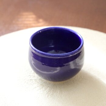 【SALE】ころんと丸い 瑠璃硝子釉の陶カップの画像