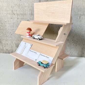 什器 ひな壇アクセ3段/30幅/普通合板〈上質材〉 イベント什器 アクセサリーディスプレイ カード立ての画像