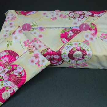 和柄、桜と傘のテッシュBOXカバー＆ポケットテッシュカバーセットの画像