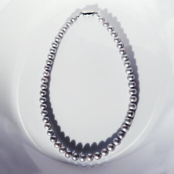 シルバーパール（淡水真珠）の一連ネックレス　～銀花の画像