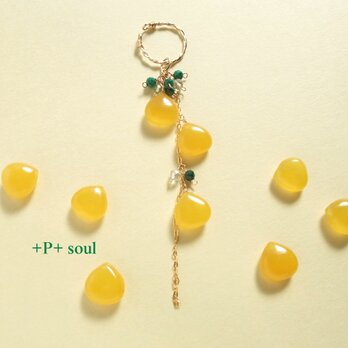 14kgf mimosaハニージェードイヤーカフ (片耳)【HJ-568EC】の画像