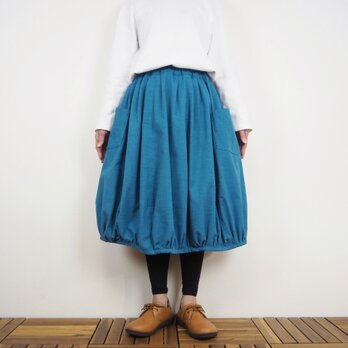 Furusuミドルバルーンスカート（木綿 薄藍）【受注生産対応】の画像