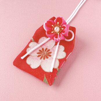 桜花｜桜のお守り袋（手縫い・つまみ細工／元巫女が仕立てる）