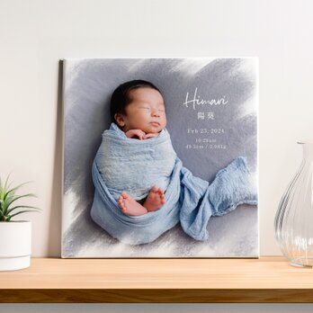 写真入り｜命名書×キャンバス（お七夜／誕生記念／百日祝い／フルオーダー／16サイズ）