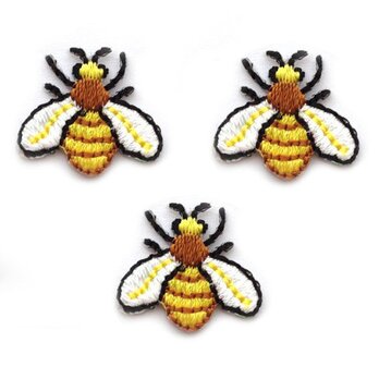 アップリケワッペン　ミツバチセット 3枚　W-0179　蜜蜂　はち　昆虫 昆虫 入園 入学 養蜂の画像