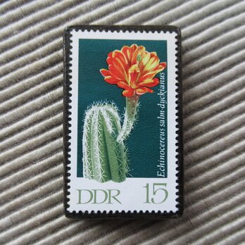 ドイツ　サボテンの花切手ブローチ9495の画像