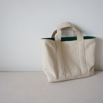TOTE BAG -bicolor- (M) /  ecru × greenの画像