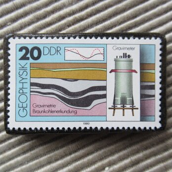 ドイツ　地質調査切手ブローチ9506の画像