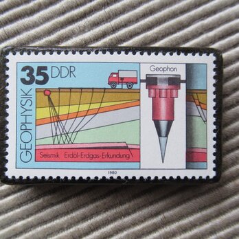ドイツ　地質調査切手ブローチ9508の画像