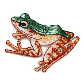 アップリケワッペン ツリーフロッグ ガエル JT◎ 蛙　フロッグ　カエル w-2194　かえる　蛙　フロッグの画像