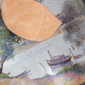 ばあば作 ✧ シードビーズの大きめがま口（Île de la Grande Jatte・1981）の画像