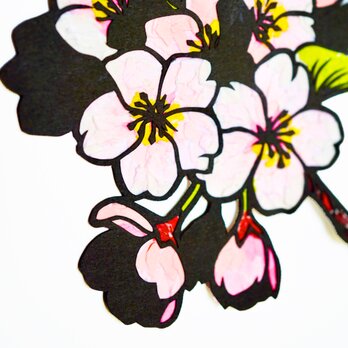 受注生産【切り絵×ちぎり絵】原画アート sakura -桜-の画像
