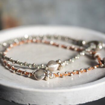 <MTO> 'silver beads' braid bracelet