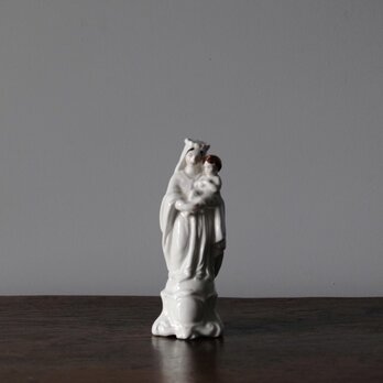 ポーセリン 聖母子像 マリア像 キリスト h17.8cm フランス アンティーク 0501693の画像