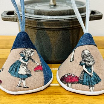 三角鍋つかみ★staub　ストウブ　ホーロー　デニムリメイクの画像