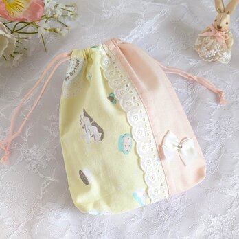 可愛スイーツ柄のミニ巾着