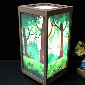 　華燭の宿り木／神秘・森林慕情　桧枠造・LED・厚上質紙張貼・軽量／01-36の画像