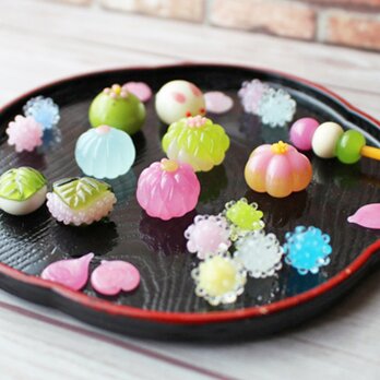 ガラスのお花見和菓子　★ガラスのミニチュア和菓子店★の画像