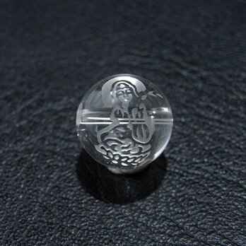 [beads205] 彫りビーズ・水晶（観音）12mm 1個の画像
