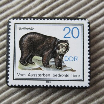 東ドイツ　動物切手ブローチ9542の画像