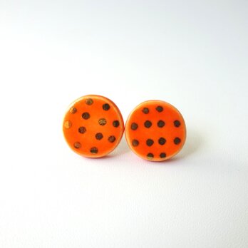 金彩dot round pierce／earring（オレンジ）の画像