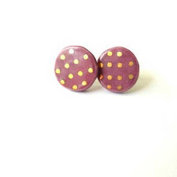 金彩dot round pierce／earring（紫）の画像