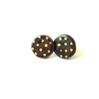 金彩dot round pierce／earring（黒）の画像