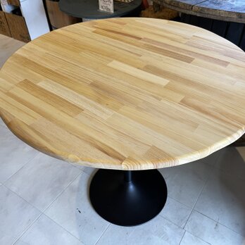 在庫あり　即納　Hotaru 丸テーブル　机　リビング　ナチュラル　アイアン　カフェ　アップサイクル　天然木　無垢材の画像