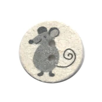 ドイツリサイクル綿・ポリエステルボタン ネズミ JK B-2331 マウス 鼠　エコの画像