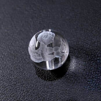 [beads391] 手彫りビーズ・水晶（キューピッド）12mm 1個の画像