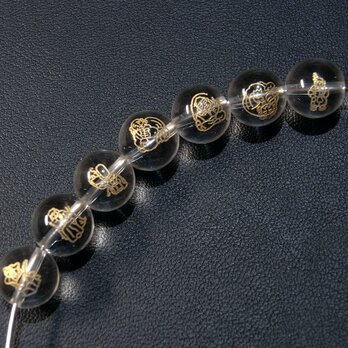 [beads408] 彫りビーズ・水晶（七福神）10mm 7個セットの画像