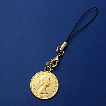 純金仕上：６ペンス・コインストラップ｛幸せを呼ぶ伝説の６ペンスコイン｝の画像