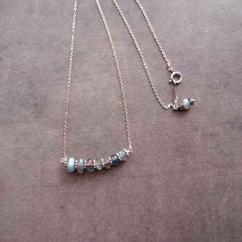 【Silver】 Labradorite × Kyanite Necklace／ラブラドライト×カイヤナイト ネックレスの画像