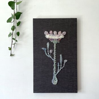 【一点もの】刺繍　ファブリックパネル　『Flower, m.』の画像