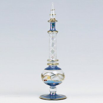 ブルー切子 タワー型 香水瓶【エジプトガラス】の画像