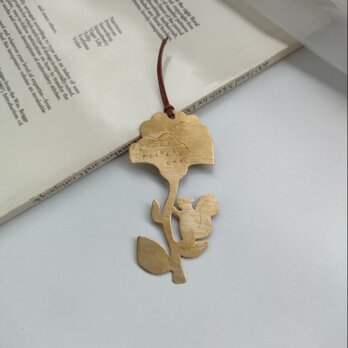 真鍮bookmark　カーネーションとりすの画像