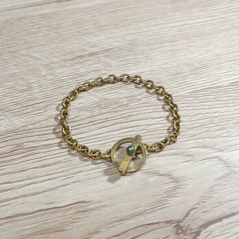Toggle Chain Bracelet w/Crystal Pearlの画像