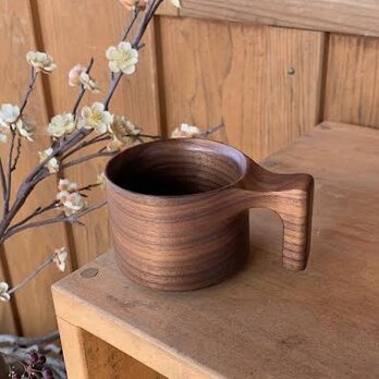 【◎ 小ぶりのマグカップが出来ました。 】 木製マグカップ　wooden mag　ウオールナットの画像