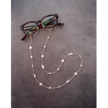 Pearl × Glass Beads / 2wayNecklace グラスコード ネックレス兼用（眼鏡ホルダー）の画像