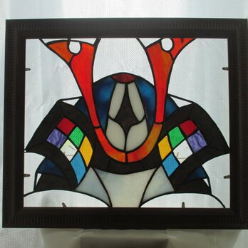 　ステンドグラス　パネル　兜　カブト　かぶと