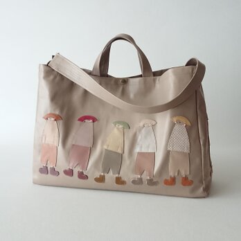 annco leather 2way tote L [beige]の画像