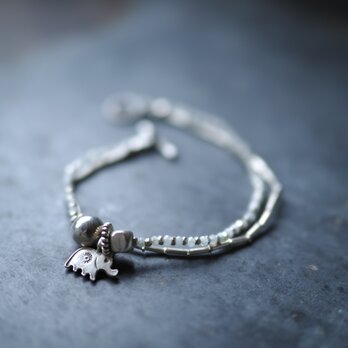 -Silver・Jade- double braceletの画像