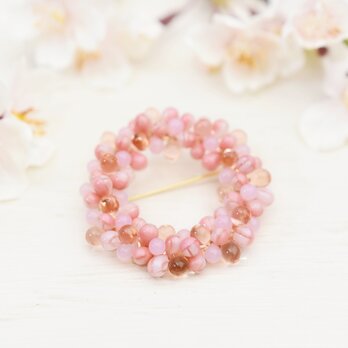 春限定【ブローチ・Mサイズ】桜 リースの画像