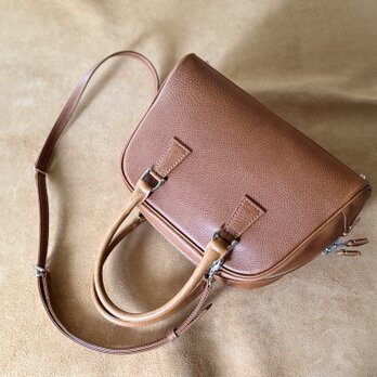 高級イタリアンレザー使用　ボストンバッグ ショルダー付き