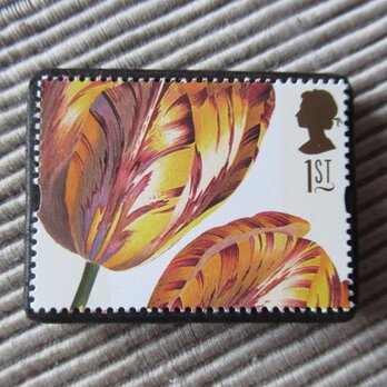 イギリス　切手ブローチ 9561の画像