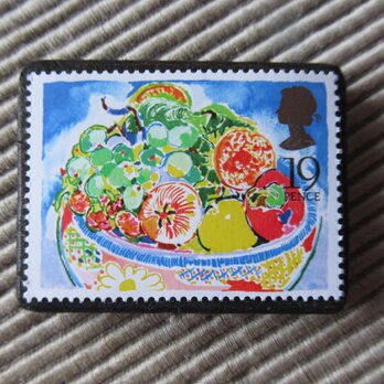 イギリス　切手ブローチ 9574の画像