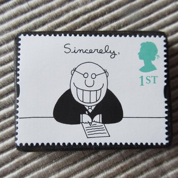 イギリス　漫画切手ブローチ 9581の画像
