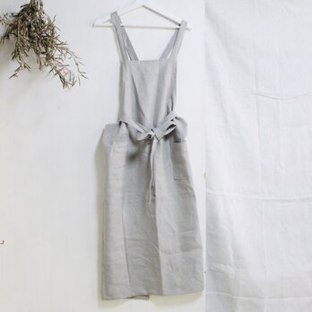 LINEN APRON c/#GRAYリネンエプロン グレーの画像