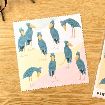ハシビロコウのメガネ拭き クリーニングクロス 画面クリーナー マイクロファイバー 動物 鳥 グッズ 雑貨 おしゃれの画像
