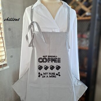 【OUTLET】【背中がかわいい】エプロンドレス：グレー×Coffee【0643】の画像